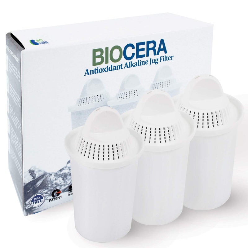 Biocera BIO CERA Water Filter Replacement Cartridge for Alkaline Antioxidant Water Ionizer, Activated Carbon Filter Pitcher - Up to PH 9.5 (3 Pack/Set) - Image 2